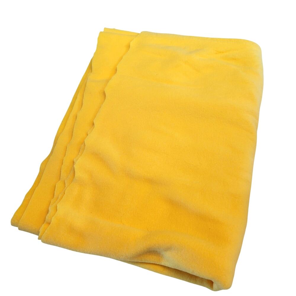 Bright Yellow Fleece Fabric 62 x 20" Soft Warm Material for Craft Sew Remnant